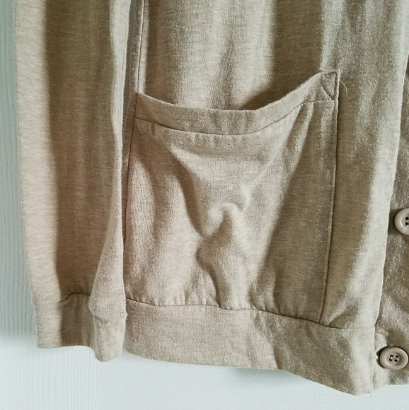 🦊 BDG Cream Cardigan Sweater V Neck w/ Pockets - Picture 4 of 7